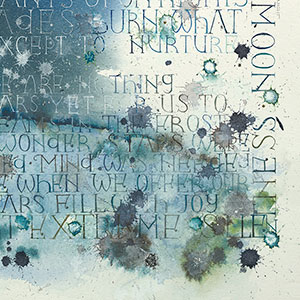 Peaceful Stillness On A Starry Night calligraphy detail